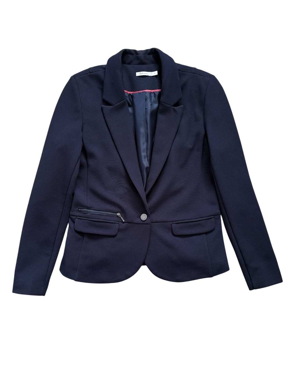 Reitman's Single Button Classic Tailored Textured Navy Blue Blazer Size 9
